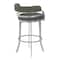 Armen Living Prinz 26" Counter Height Swivel Gray Faux Leather and Brushed Stainless Steel Bar Stool LCPRBAGRBS26 - alternate 8
